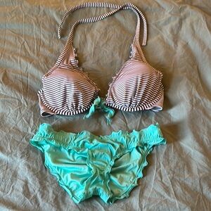 Victoria’s Secret Striped Halter Bikini Set